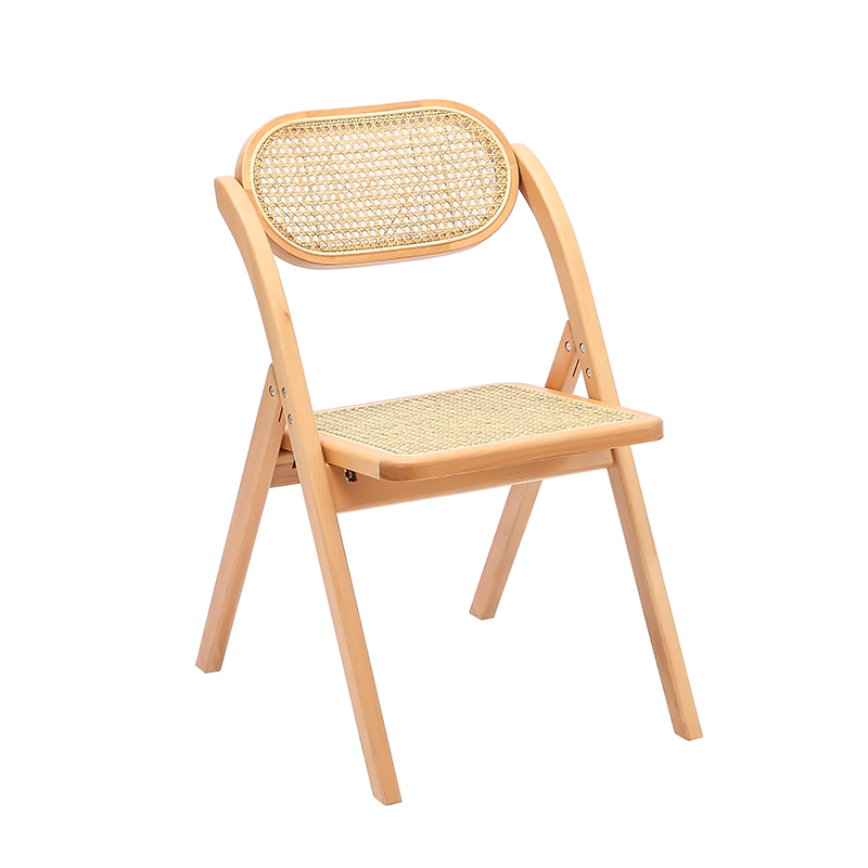 Összecsukható fa szék rattan érintkező felülettel